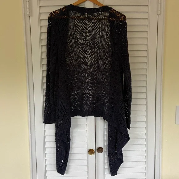 {RD Style} Navy Knit Draped Waterfall Cardigan - Medium - Picture 5 of 5